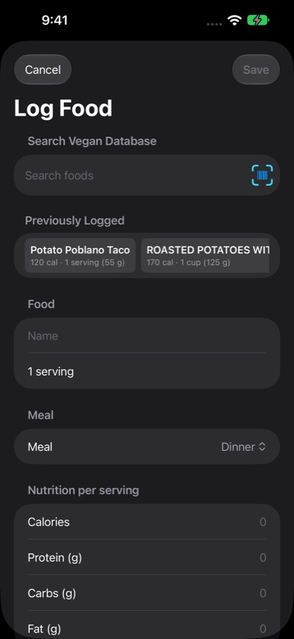 CalVigor on iPhone, screenshot 4