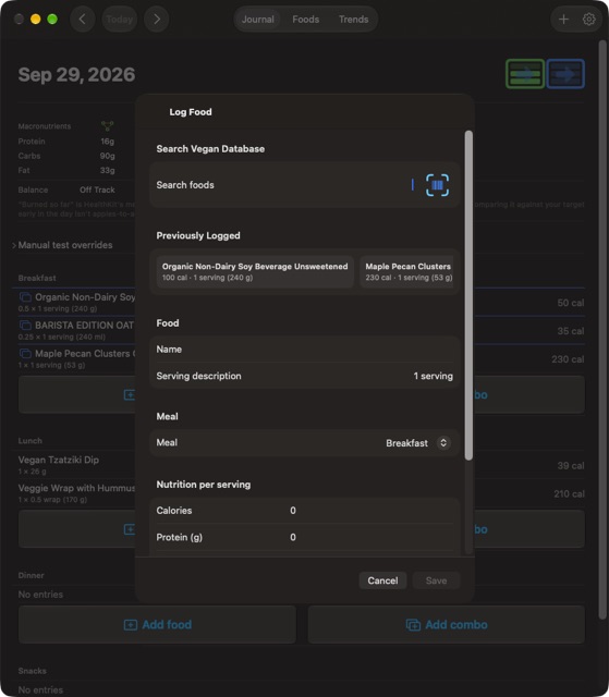 CalVigor on Mac, screenshot 4